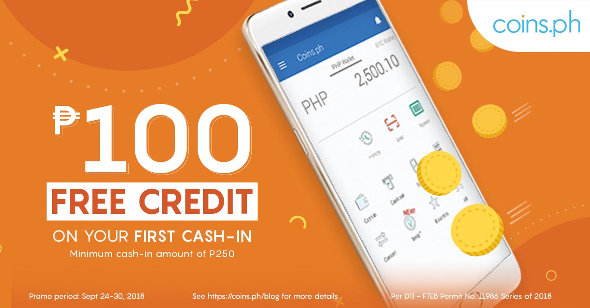 until september 30 only cash in 250 get 100 free credit coins ph